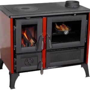 Hosseven Kaminofen mit Backfach und Herdplatte 4013 Rot